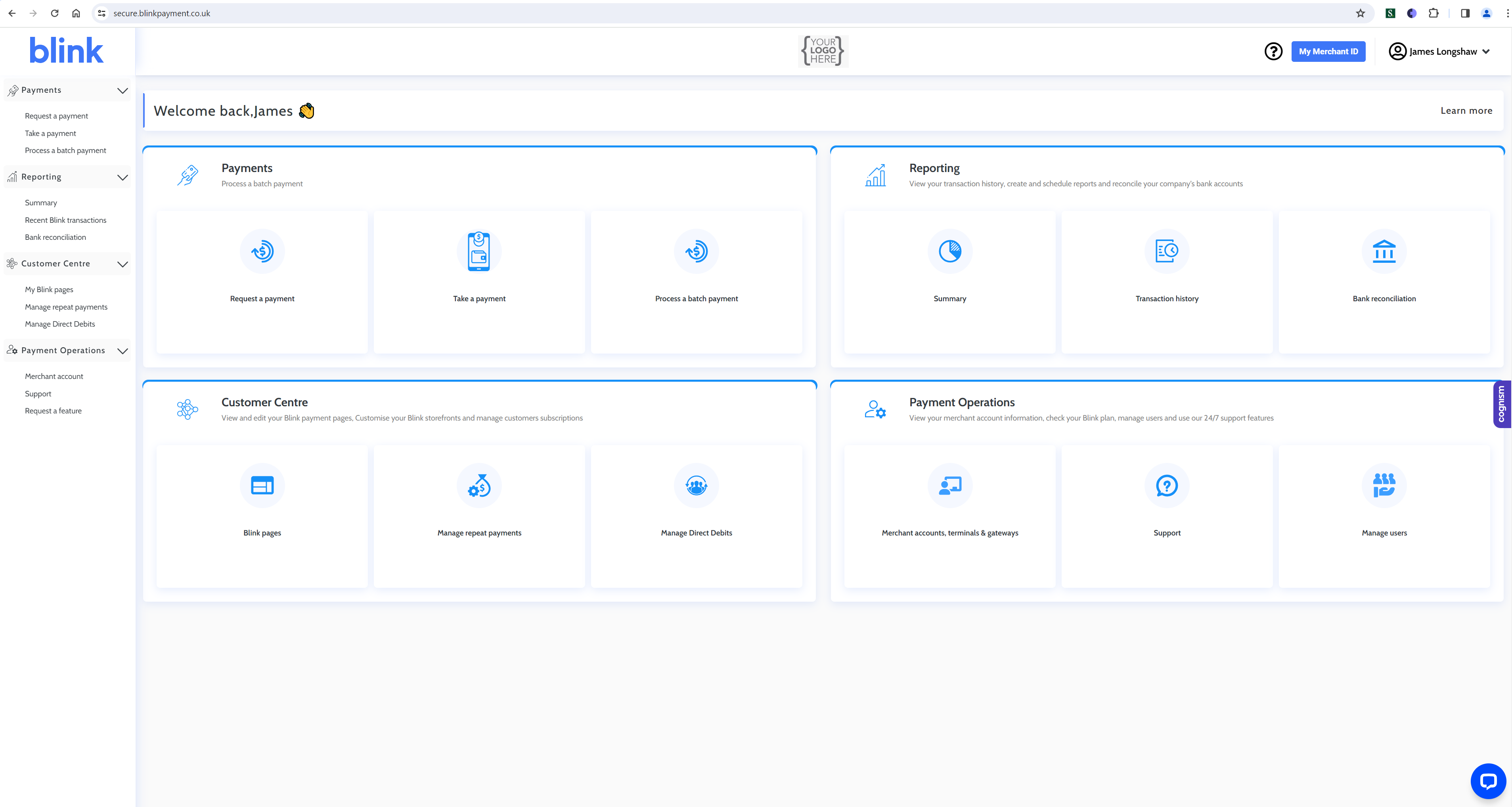 screenshot of Blink Payment